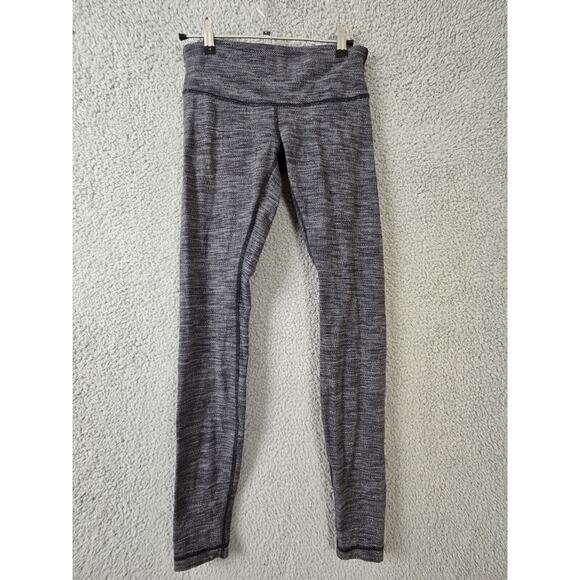 Wmns Lululemon Gray Heather Wunder Under High Rise Leggings Sz 4 - Picture 1 of 6